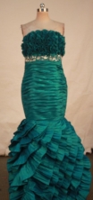 Gorgeous Mermaid Strapless Floor-length Green Beading Prom Dresses Style FA-C-235