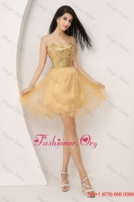 Luxurious A Line Gold Sweetheart Prom Gowns with Lace Up DBEE507FOR
