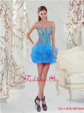 Modest Blue Prom Gown Dress with Beading and Ruffles QDDTA5002-7FOR