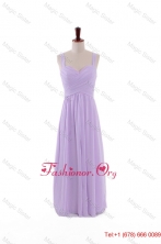 Most Popular 2016 Straps Lavender Long Prom Dresses with Ruching DBEES203FOR