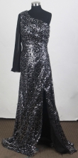 Perfect Empire One Shoulder Brush Black Prom Dress LHJ42870