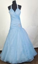 Popular A-line Halter Top Floor-length Prom Dress LHJ42831