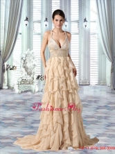 Sexy Ruffled Layers Beading Prom Dresses with Brush Train WD1-061PSFOR