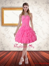 Spring Beautiful Baby Pink Sweetheart Prom Dress with Beading and Ruffled Layers PDZY724TZCFOR