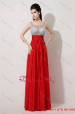 Spring Fashionable Side Zipper Red Prom Dresses with Scoop DBEE367FOR