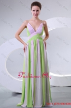Spring Spaghetti Straps Empire Multi color Chiffon Prom Dress with Ruche FFPD0104FOR
