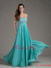 Spring Turquoise Empire Strapless Long Beading Prom Dress WYNK003FOR