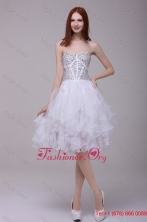 Summer Princess White Beading and Ruffles Organza Prom Dress FFPD0265FOR