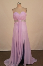 Sweet Empire Sweetheart-neck Floor-length Chiffon Purple Beading Prom Dresses Style FA-C-166