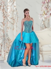Unique Beading and Ruffles Prom Dress in Aqua Blue QDDTA1003-1FOR