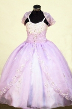  Brand New Ball Gown Straps Floor-Length Lilac Beading Flower Girl Dresses Style FA-S-415