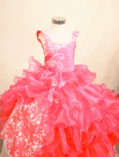  Perfect Ball gown Square Floor-length Red Appliques Flower Girl Dresses Style FA-C-250