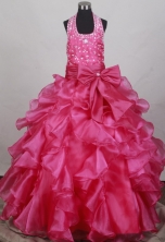 2012 Beautiful Ball Gown Halter Top Floor-length Flower Girl Dress Style RFGDC0106