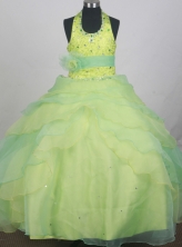 2012 Beautiful Ball Gown Halter Top Floor-length Flower Girl Dress  Style RFGDC0113