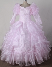 2012 Beautiful Ball Gown V-neck Floor-length Little Gril Pagant Dress Style RFGDC047