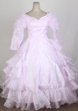 2012 Cute Ball Gown V-neck Floor-length Flower Girl Dress  Style RFGDC0110 