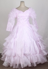 2012 Cute Ball Gown V-neck Floor-length Flower Girl Dress Style RFGDC0110