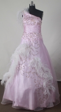 2012 Elegant Ball Gown One-shoulder Floor-length Little Gril Pagant Dress Style RFGDC049