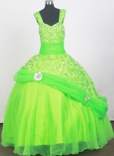 2012 Elegant Ball Gown Strap Floor-length Little Gril Pagant Dress Style RFGDC079