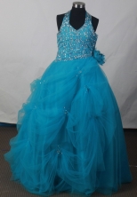 2012 Exquisite Ball Gown Halter Top Floor-length Flower Girl Dress Style RFGDC06