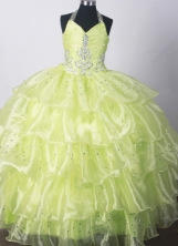 2012 Fashionable Ball Gown Halter Top Floor-length Flower Girl Dress  Style RFGDC010