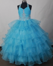 2012 Lovely Ball Gown Halter Top Floor-length Flower Girl Dress Style RFGDC018