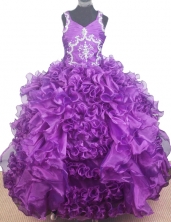 2012 Luxurious Ball Gown V-neck Floor-length Little Gril Pagant Dress Style RFGDC073