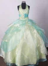 2012 Modest Ball Gown Halter Top Floor-length Flower Girl Dress  Style RFGDC09