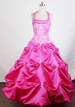 2012 Popular Ball Gown Halter Top Floor-length Little Gril Pagant Dress Style RFGDC083
