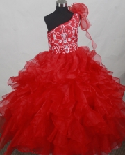 2012 Popular Ball Gown One-shoulder Floor-length Flower Girl Dress  Style RFGDC0105