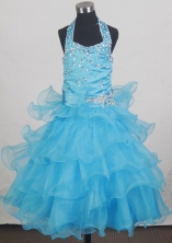 2012 Pretty Ball Gown Halter Top Floor-length Flower Girl Dress Style RFGDC087