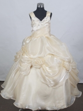 2012 Pretty Ball Gown V-neck Floor-length Flower Girl Dress Style RFGDC093