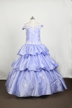 2012 Romantic Ball Gown Off The Shoulder Floor-length Flower Girl Dress Style RFGDC097