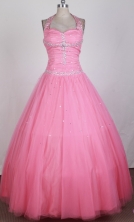 2012 Simple Ball Gown Halter Top Floor-length Little Gril Pagant Dress Style RFGDC057