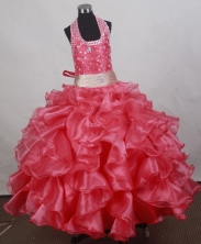 2012 Sweet Ball Gown Halter Top Floor-length Flower Girl Dress Style RFGDC0101