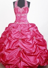 2012 Sweet Ball Gown Halter Top Floor-length Little Gril Pagant Dress Style RFGDC070