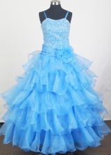 2012 Sweet Ball Gown Spaghetti Straps Floor-length Little Gril Pagant Dress Style RFGDC074