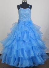 2012 Sweet Ball Gown Spaghetti Straps Floor-length Little Gril Pagant Dress Style RFGDC074