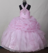 2012 Sweet Ball Gown V-neck Floor-length Flower Girl Dress Style RFGDC015