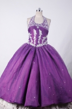Beautiful Ball Gown Halter Top Neck Floor-Length Flower Girl Dresses SLHJ42311