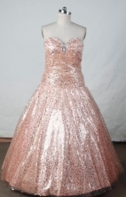 Brand new Ball Gown Sweetheart Neck Floor-Length Light Pink Beading Flower Girl Dresses Style FA-S-4
