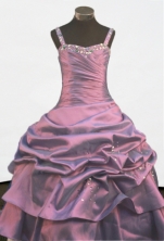 Cheap A-line Straps Floor-length Litter Girl Dress Style FA-W-294
