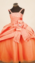 Discount Ball Gown Strap Floor-Length Taffeta Little Girl Pageant Dresses Style FA-Y-319
