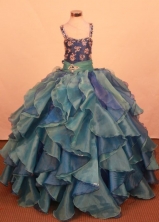 Elegant Ball gown Square neck Floor-Length Little Girl Pageant Dresses Style FA-Y-348