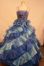 Exquisite Ball gown Strap Floor-length Litter Girl Pageant Dress Style FA-W-292