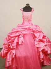 Fashionable Ball Gown Square Neck Floor-Length Taffeta Little Girl Pageant Dresses Style FA-Y-305