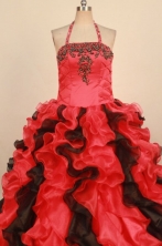 Fashionable Ball gown Halter top neck Floor-Length Little Girl Pageant Dresses Style FA-Y-342