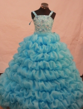 Gorgeous Ball gown Strap Floor-length Litter Girl Pageant Dress Style FA-W-298
