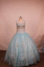 Lovely Ball Gown Halter Top Neck Floor-Length Light Blue Appliques and Beading Flower Girl Dresses Style Y042423