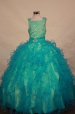 Lovely Ball gown Square neck Floor-Length Little Girl Pageant Dresses Style FA-Y-323